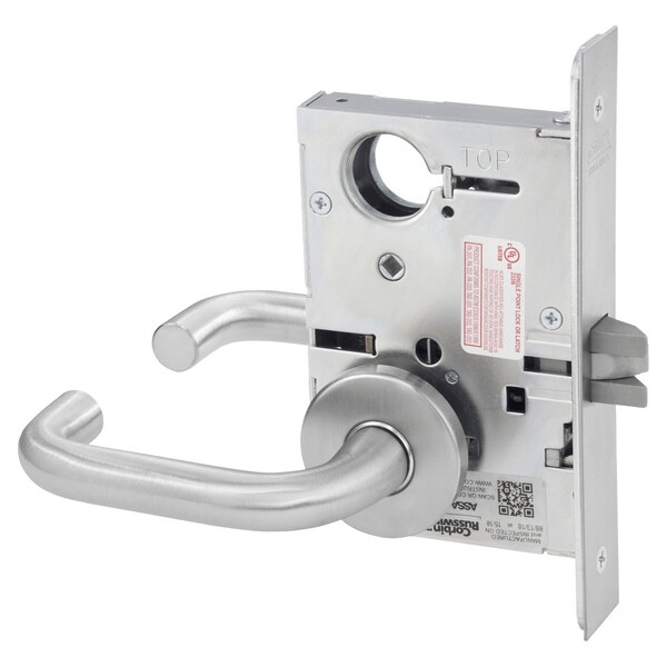 Passage or Closet Mortise Lock, LS Lever, A Rose, Satin Stainless Steel